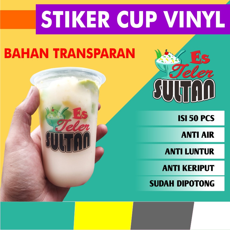 Stiker cup Es Teler Sultan Transparan