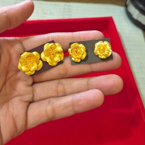 anting mawar - emas 24k (LM)- emas 99,99- 5gr