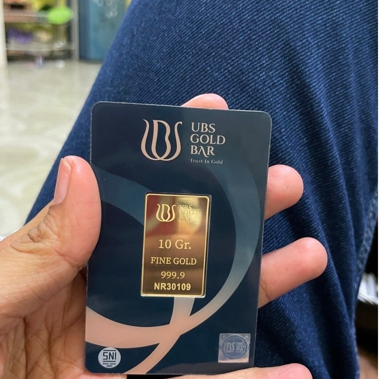 UBS Logam Mulia Emas 10 Gram 999.9 Model PressBatik (Terbaru)