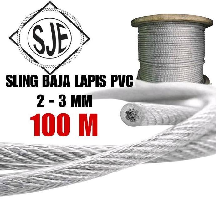 sling pvc 3mm / seling baja lapis pvc 3mm / sling baja lapis pvc 3mm / kawat baja lapis pvc 3mm / @ 