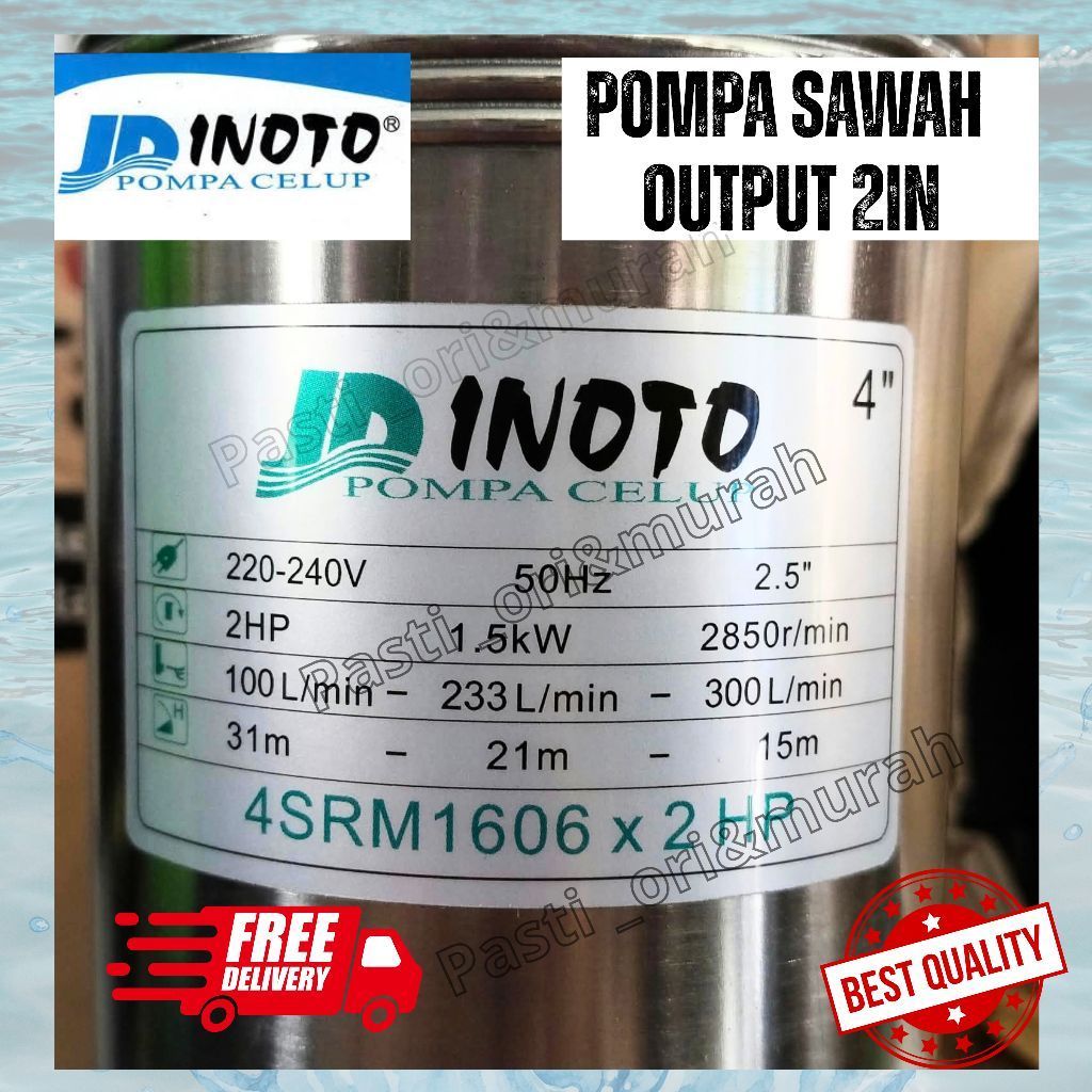 Pompa Submersible sibel sawah 4" 4in 4dim 2 hp output 2in INOTO 4SRM1606 4 SRM 1606 Control box