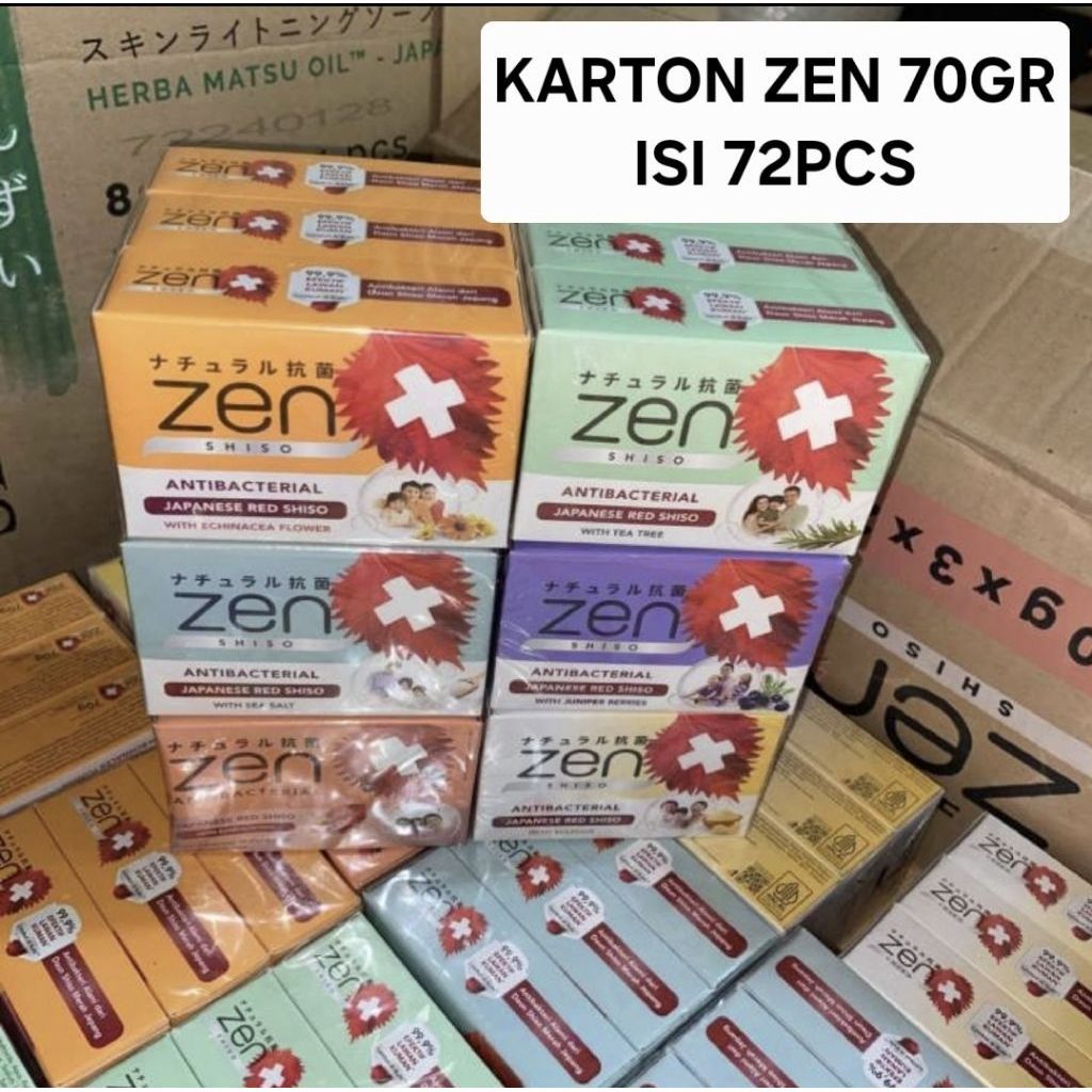 KARTON Zen Sabun MERAH, BIRU, ORANGE, HIJAU / UNGU / MIXED KARTONAN 70Gr