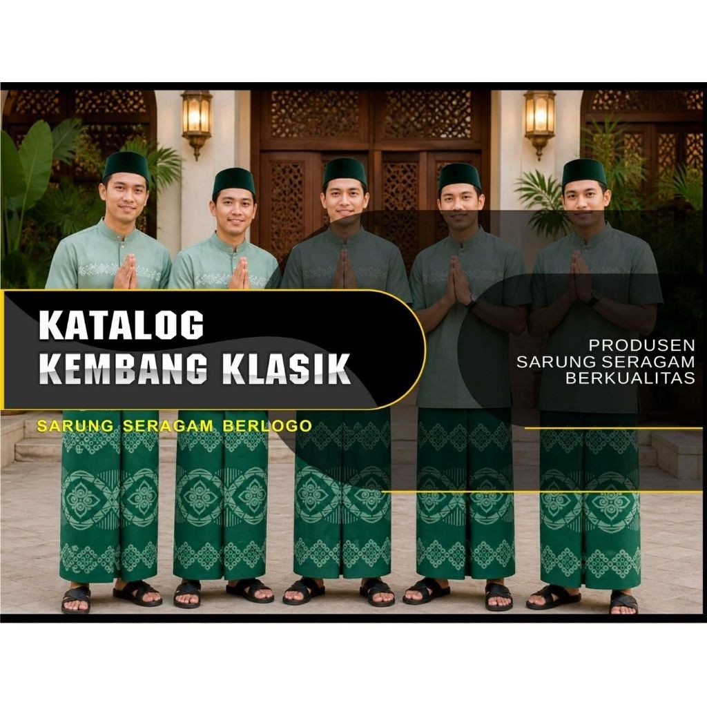 SARUNG SERAGAM MOTIF KEMBANG KLASIK CUSTOM REQUEST NAMA