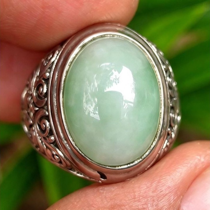 cincin batu natural jadeite jade Burma type A / giok birma