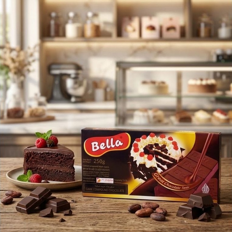 Bella Compound Dark Chocolate (Cokelat Compound) - 250gram / Dark Chocolate