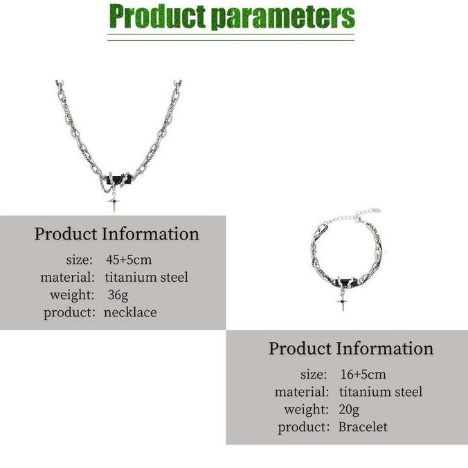 PARADIZEE Gelang Kalung Choker Salib Titanium - Anti Karat - Gaya Korea