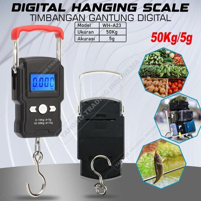ARHMYY Timbangan Gantung Digital Buah Sayur Hewan Sembako Beras 50kg