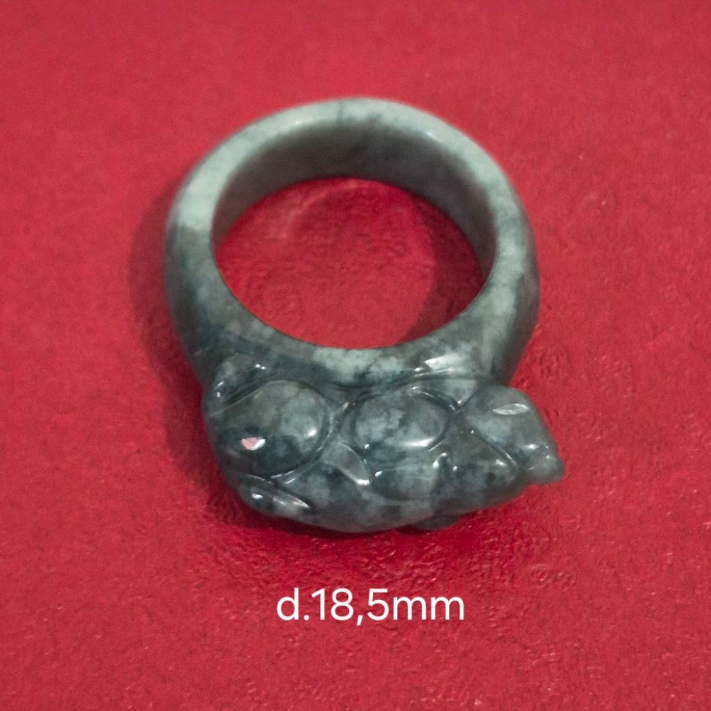 Thumb Ring Natural Guatemala Jadeite Ring Pixiu Cincin Giok Pixiu