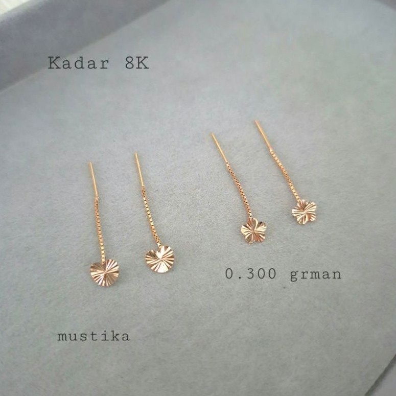 Anting tlusup panjang italy model (0.3) emas 8K