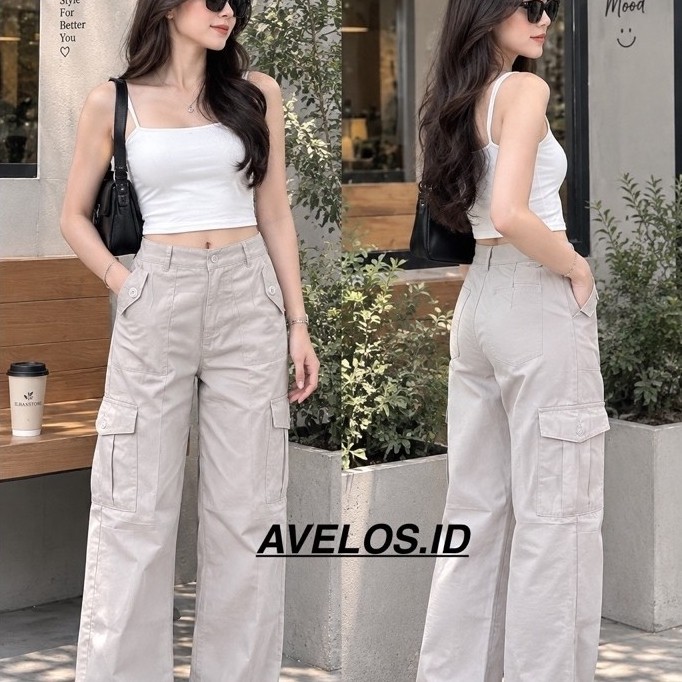 Celana Panjang Wanita Celana Kulot Cargo Premium Celana Cargo Panjang Jumbo