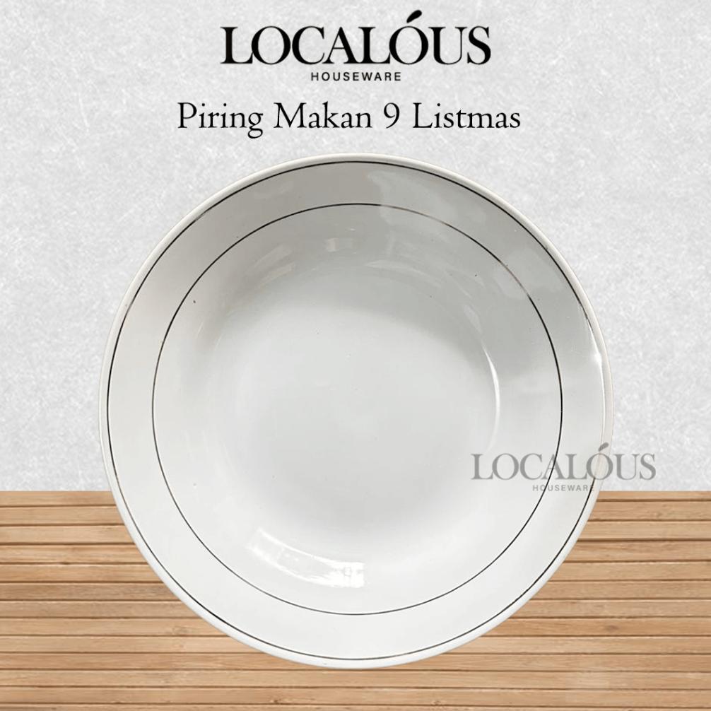 DZL 1 LUSIN Piring Keramik Listmas Sunbird 9 Inch 23 Cm  - Piring Makan Sunbird Ukuran Besar