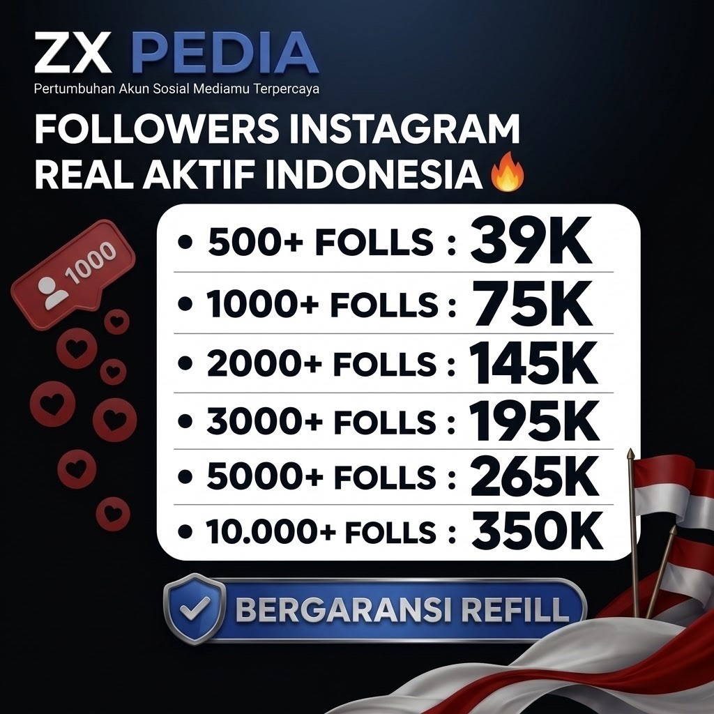 PROMO 1000 FOLLOWERS IG INDONESIA HIGH QUALITY PROSES EXPRESS By ZX PEDIA (BERGARANSI) Refill Pasoka