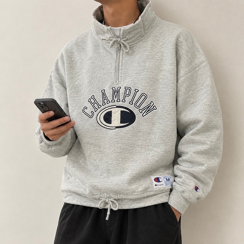 Vintage Champion Halfzip Crewneck size XL