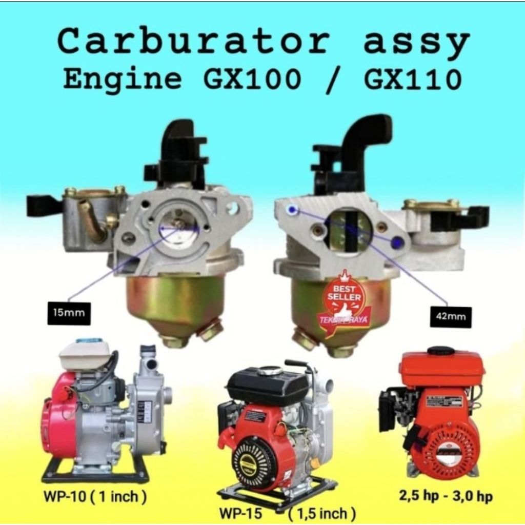 Carburator assy GX100 GX110/karburator mesin diesel pompa air alkon kecil 1" inch/1,5" inch water pu
