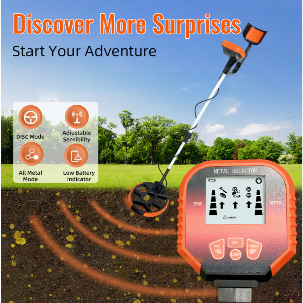 MD4050 Metal Detector MD-4050 Detektor Logam Digital LCD Pencari Emas Koin Perhiasan Sensitivitas Ti