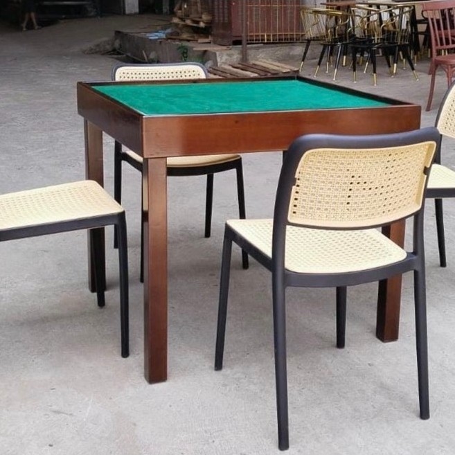 Meja Mahjong Kayu Premium Manual