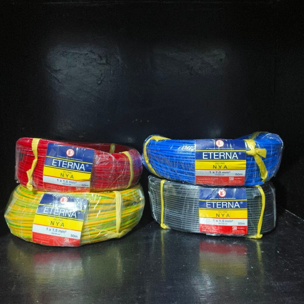 KABEL ETERNA NYA 1X1,5 KAWAT TUNGGL 50MITER / KABEL ETERNA NYA 1.5 ETERNA