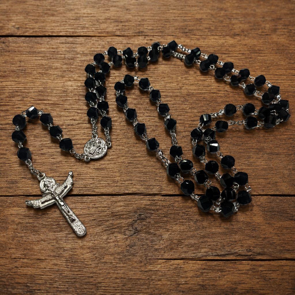 Rosario 77 Bapa Kami Kristal, manik kristal hitam