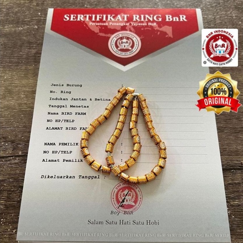 (ORIGINAL)RING BNR+SERTIFIKAT UNTUK MURAI BATU