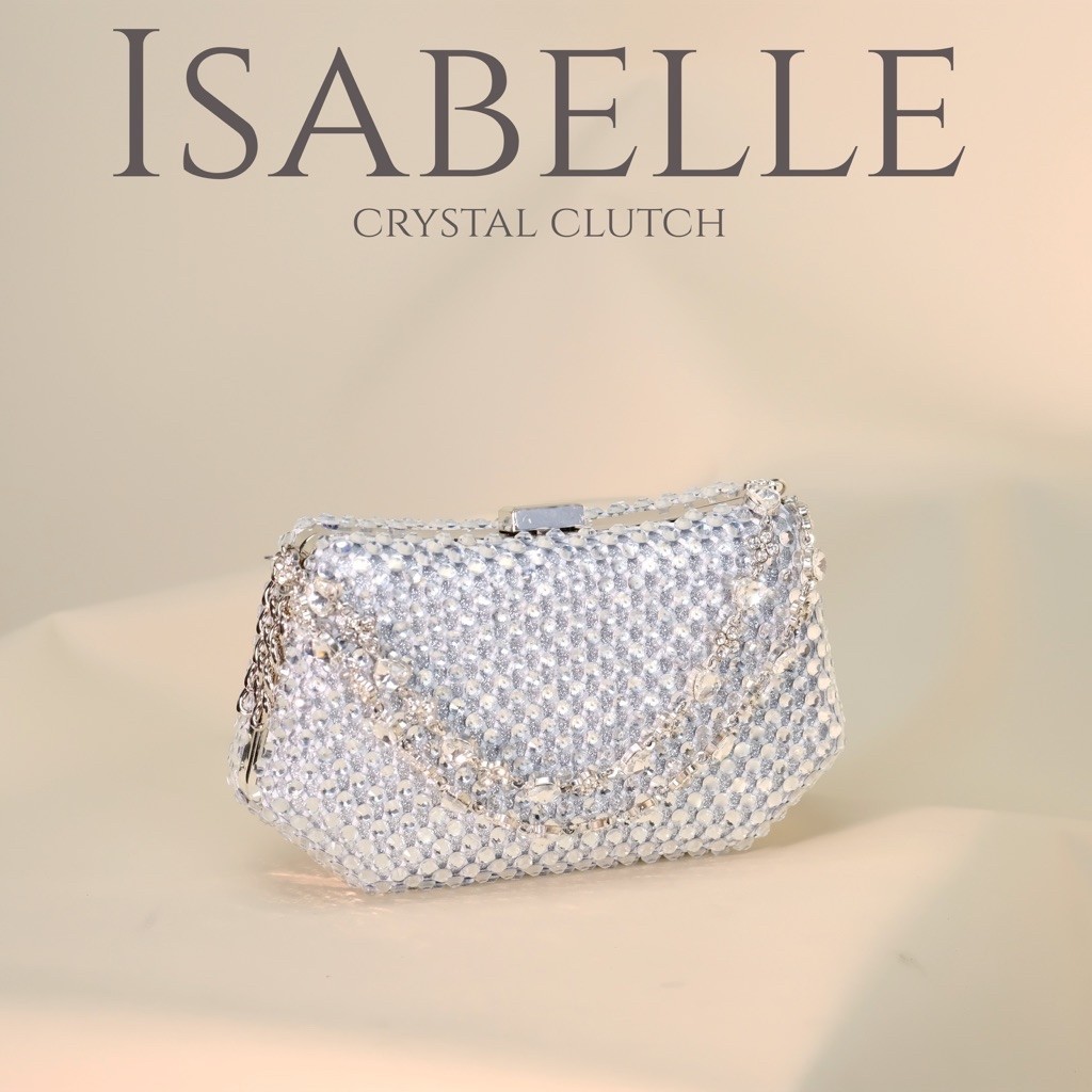 ORVELLE ATELIER Isabelle Crystal Clutch | Tas Wanita | Clutch Wanita | Tas Pesta | Crystal Evening B