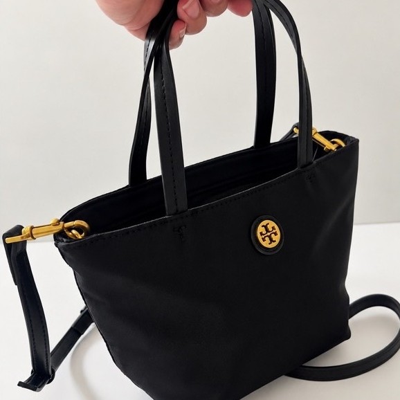TB Nylon Mini Tote Hitam Tory Burch
