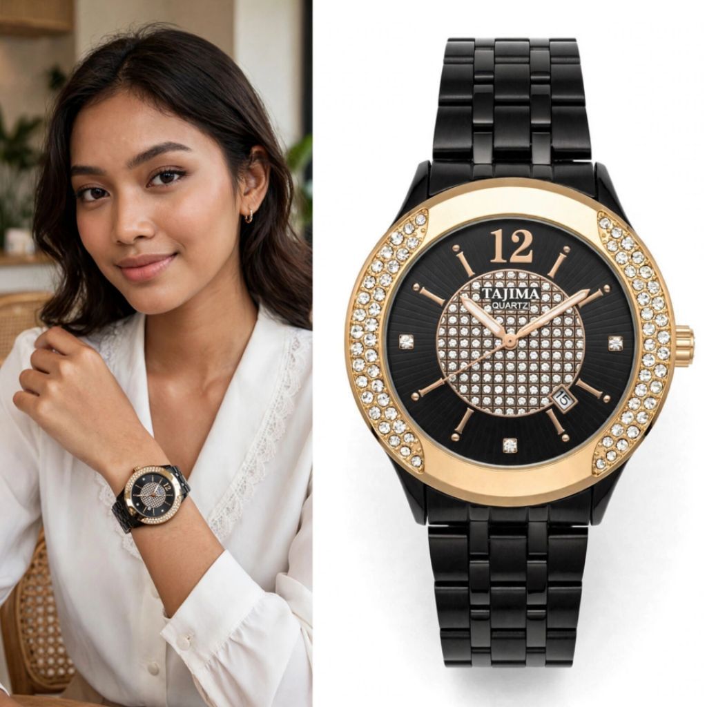 Jam Tangan Analog Wanita Tajima Variasi Manik-Manik