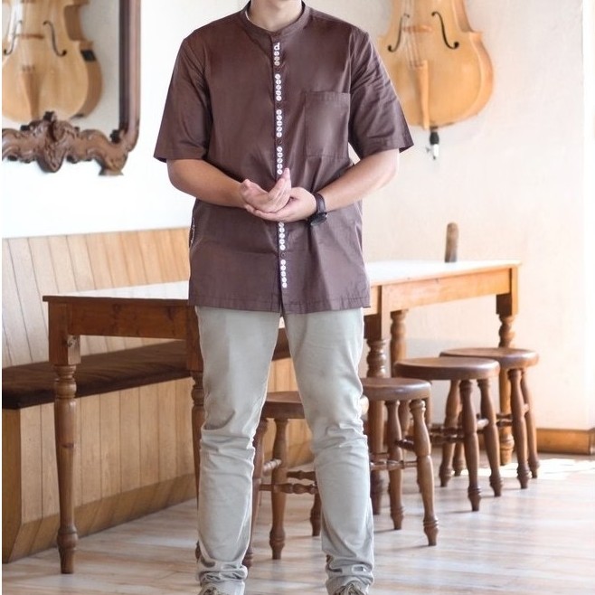 sale 30% / DEFECT / koko d’coffee dannis / koko dewasa / lengan pendek / baju ngaji / baju lebaran /