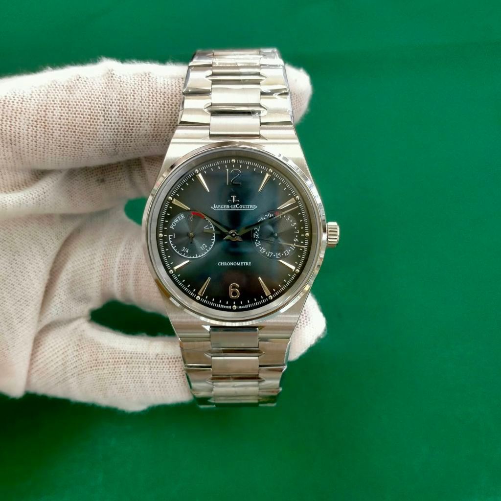 Jam Tangan Pria Jaeger-LeCoultre Analog Tali Logam Warna Perak Muka Jam Hitam