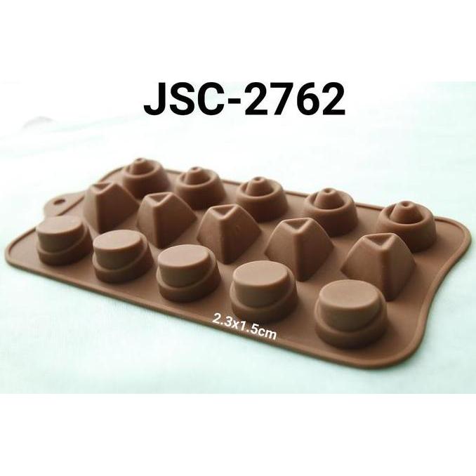 :::::::] JSC-2762 Cetakan silikon coklat truffle box bulat segitiga piramid