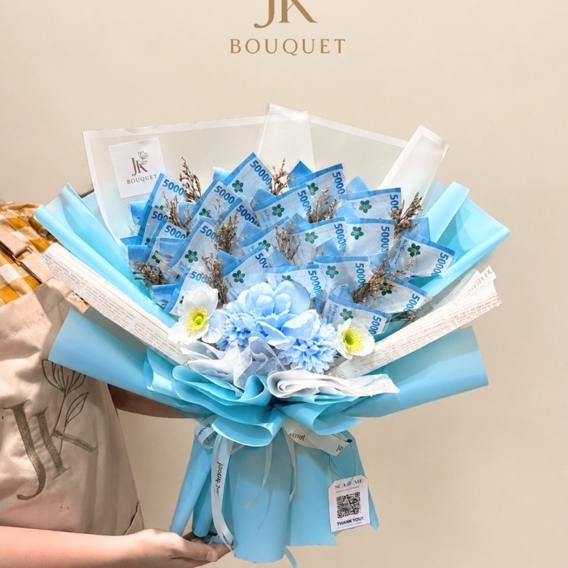 [BISA KIRIM HARI INI] A5 Folded money bouquet pecahan 1jt / Jasa pembuatan money bouquet medan