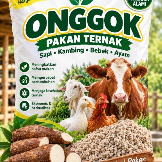 Onggok Singkong Kering Pakan Sapi Kambing Bebek Ayam Cepat Gemuk Pengganti Konsentrat Murah 1KG