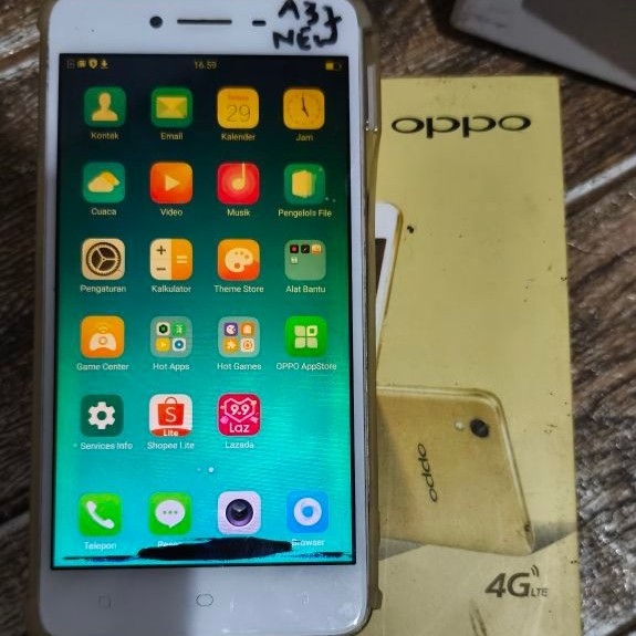 oppo a37 2/16 hp+box minus cek foto real pict