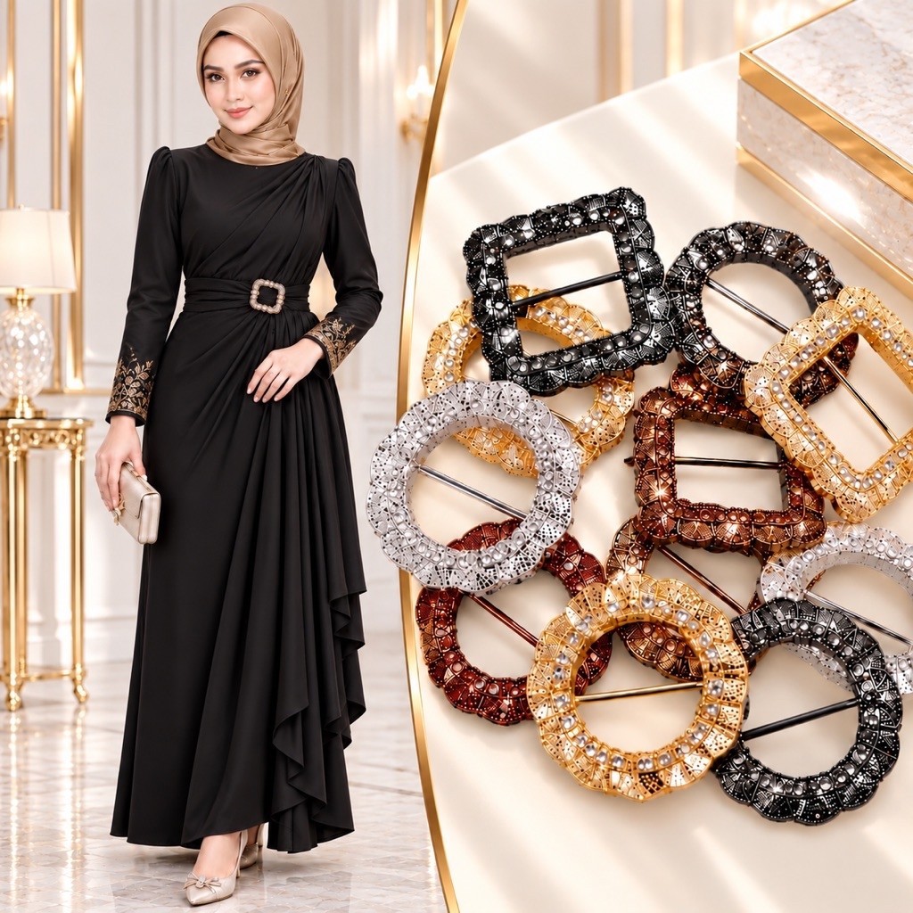 Gesper Ring Rok Lilit Premium Baja/Gesper Plat/Gesper Kain