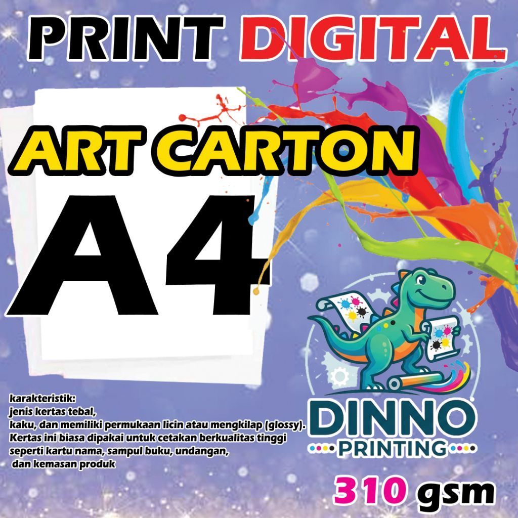 Print Digital Ukuran A4 Bahan AC 310 Art Carton 310