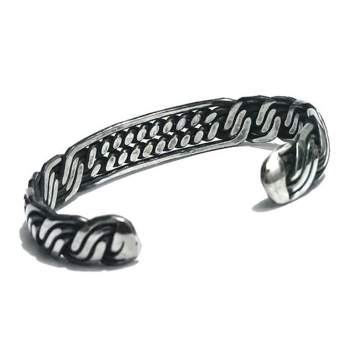 Tre99- Gelang Pria Monel Gelang Papua Model Anyam Putih Gelang  Rantai Besar Baru
