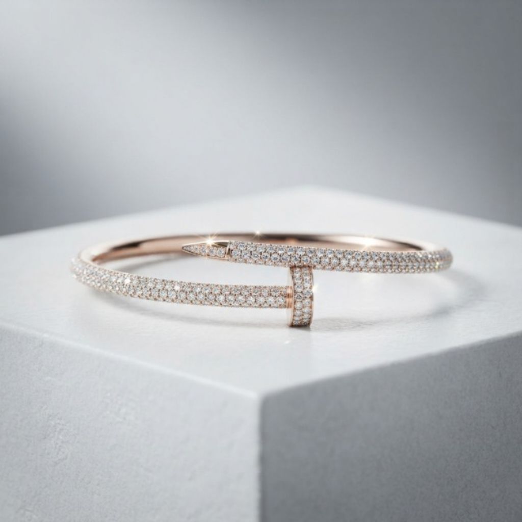 Gelang Paku Berlian Model Nail Bracelet Suasa Kuningan Asli Lapis Emas Gold Rosegold Silver - ZEA Je