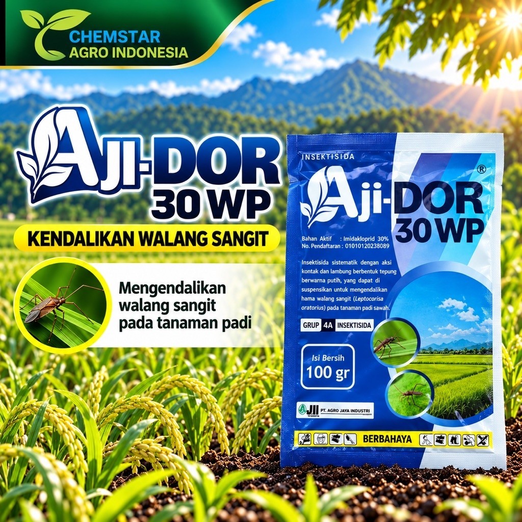 AJIDOR 30 WP Insektisida Sistemik – Imidakloprid 30 WP Pembasmi Wereng, Kutu & Hama Daun