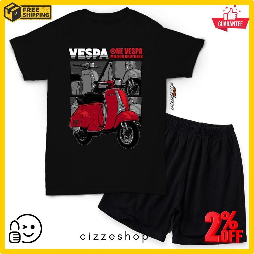Cod Positif Merch - Baju Kaos Setelan Anak Motor Vespa Laki Perempuan