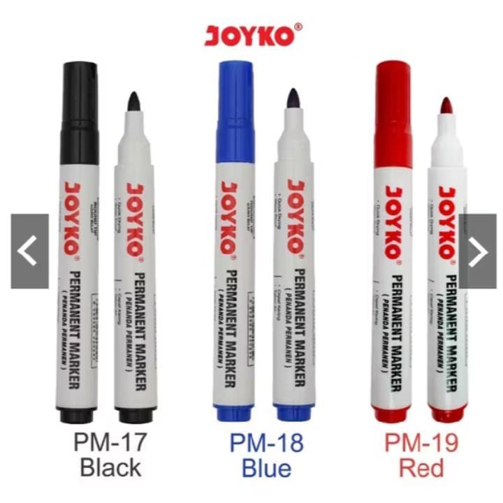 

( 1 PACK ) Joyko Permanent Marker Spidol Permanen Round Tip PM17