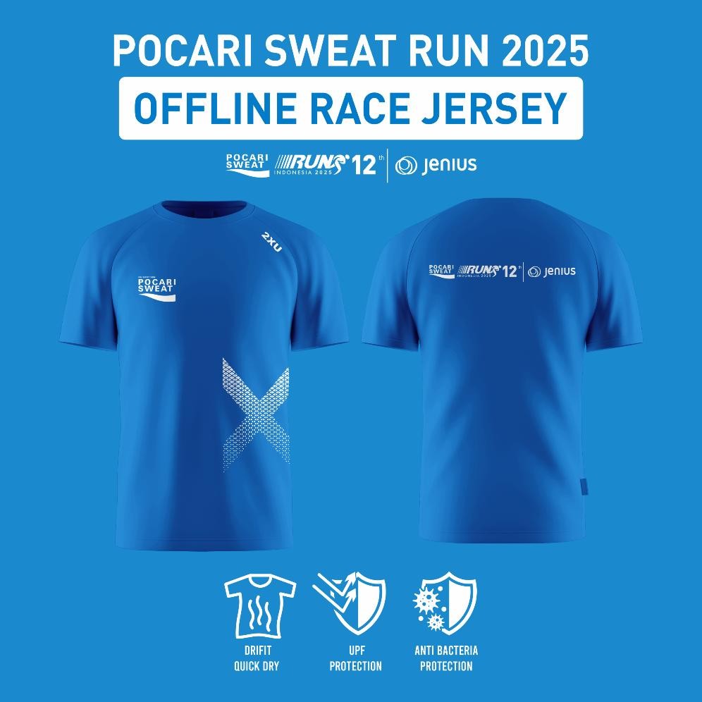 (Terbaru) Jersey Pocari Sweat Run 2025 Virtual Run & Offline Race (Terlaris)