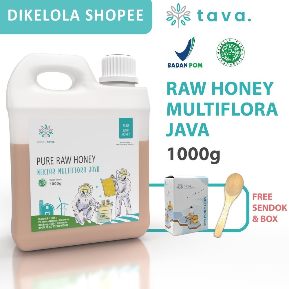 

(Terbaru) Madu Asli Murni 1kg Tava Grade A Nektar Multiflora Java 100% Alami Pure Natural Raw Honey (Terlaris)