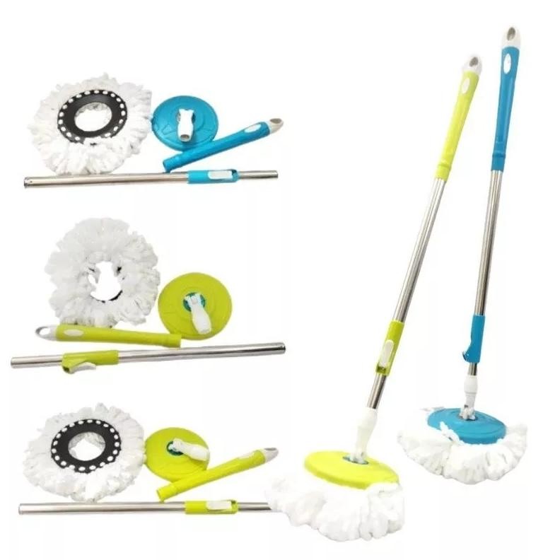Tongkat alat pel Handle Pel + Kain Spin Mop Alat Pel Lantai Set Mop Stick Kain Refill Spin Mop hanya