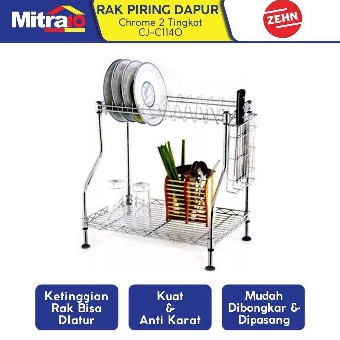 Zehn Rak Piring Cj-C1140 Chrome Adjustable