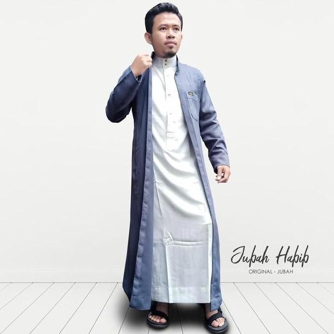 Baju jubah Gamis Pria Luaran Model Jubah Habib LM