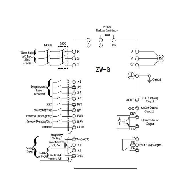 4KW Single to Three Phase to Phase VFD Motor Inverter 4KW