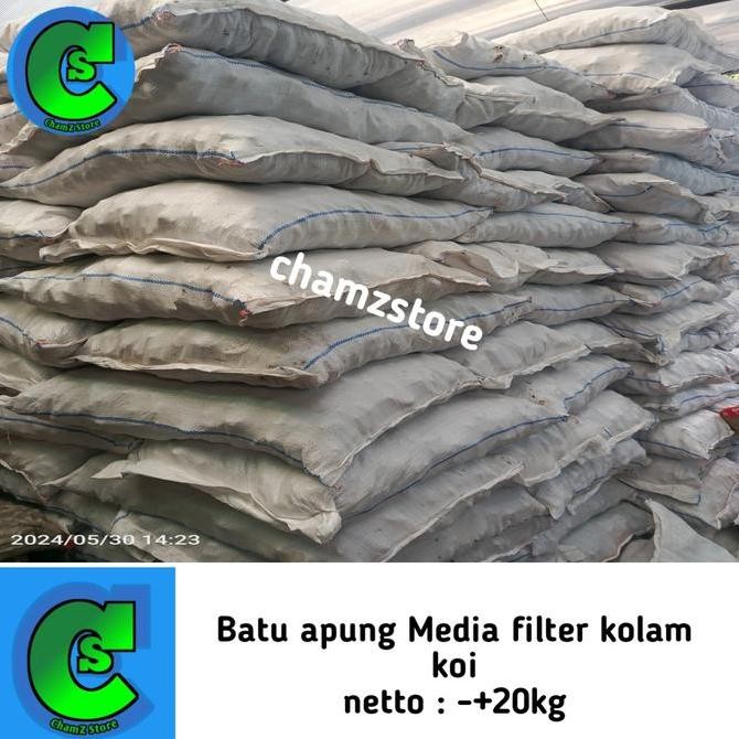 Promo 20kg batu apung media filter kolam koi / batu apung karungan media filter kolam koi / batu apu