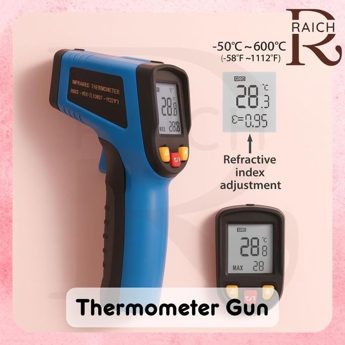 THERMOMETER GUN TANPA BOX Termometer Masak Tembak Infrared Non Contact Digital Cooking Pengukur Suhu