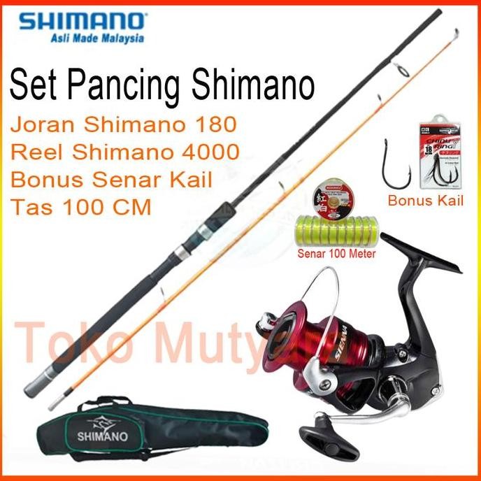 Set Pancing Shimano dan Joran 180 CM Bonus Tas Lengkap