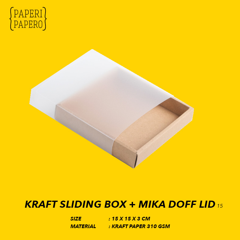 

Kraft Sliding Box (15 x 15 x 3 cm) - Kotak Laci Geser Slide (5 Pcs)