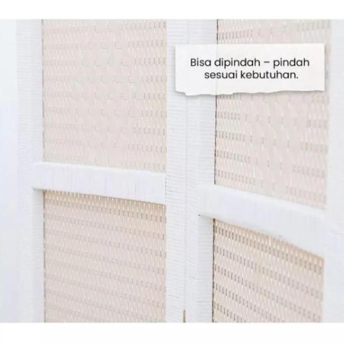 (3 pintu ) Skat Pembatas Ruangan Penyekat Ruangan Rotan Pemisah Ruangan Rotan Minimalis modern